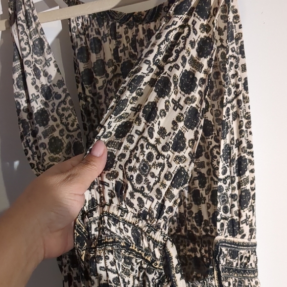 Free People Black and White Wrap Mini Skirt - Picture 4 of 5